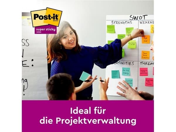 Post-it z-notes Super Sticky ass. 76x76mm 5blk/pakkaus Boost Väri