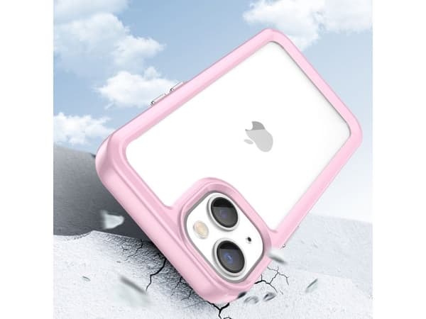 Outer Space-deksel iPhone 14 Plus hardt etui med gelramme - rosa