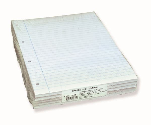 A4-block Bantex standard, linjerat, perforerat - (5 st.)