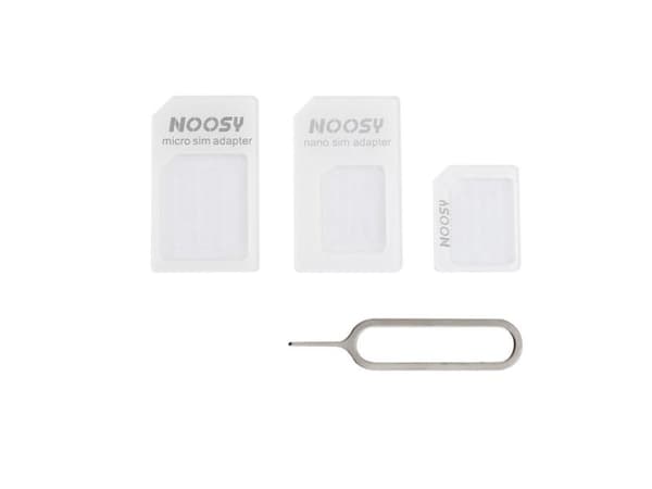 Noosa SIM-kortadapter-set + nyckel - vit