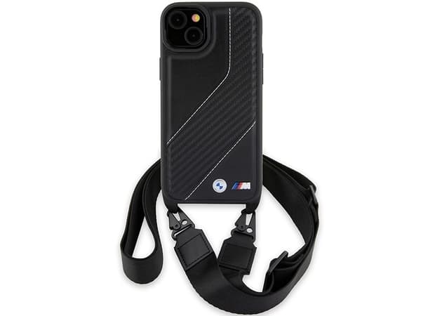 BMW M Edition Carbon Stripe & Strap-etui til iPhone 15 / 14 / 13 - svart