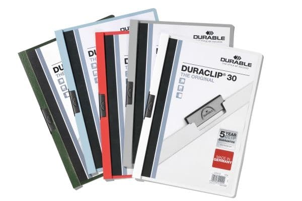 Durable DURACLIP 30, Multifärg, PVC, Stål, 30 ark, A4, 25 styck