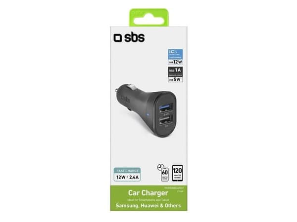 SBS TECR2USB24AFAST, Automatisk, Cigartenner/lighter, Sort