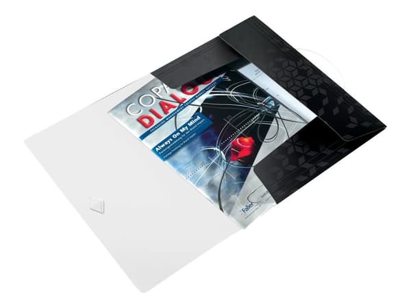 3-läpällinen kumikansio Leitz WOW PP A4 musta - (10 kpl)
