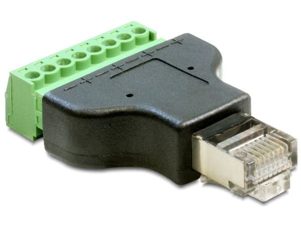 DeLOCK 65389, RJ45, 8p, Musta, Vihreä