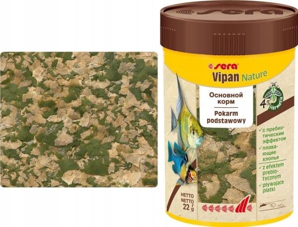 Sera Vipan Nature 100 ml, flingor - premiumfoder för fisk