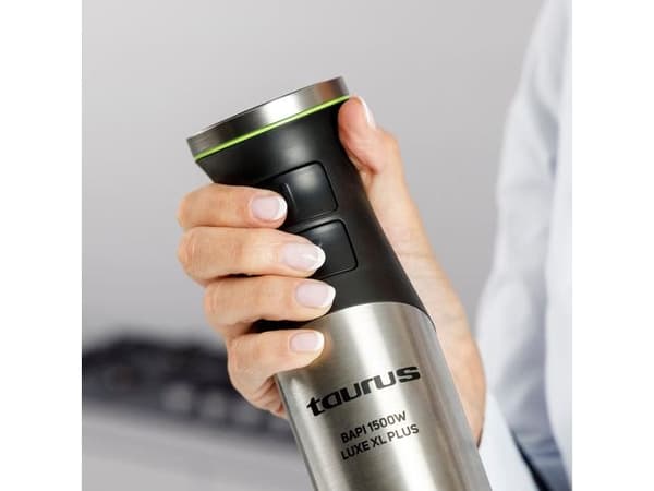 Taurus BAPI 1500 LUXE XL PLUS, Bærbar blender, Isknusing, 1500 W, Svart, Rustfritt stål