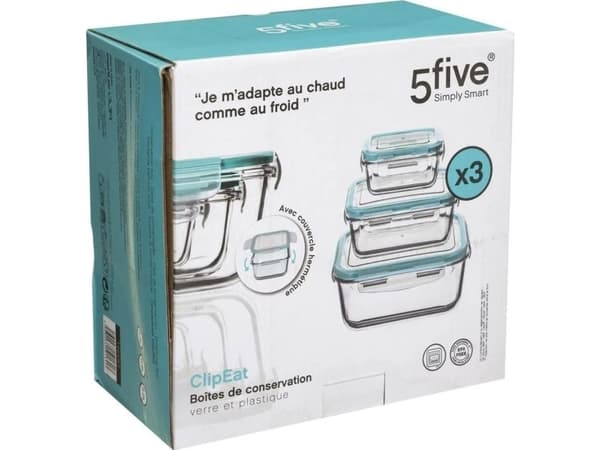 5five sett med glassmatbokser