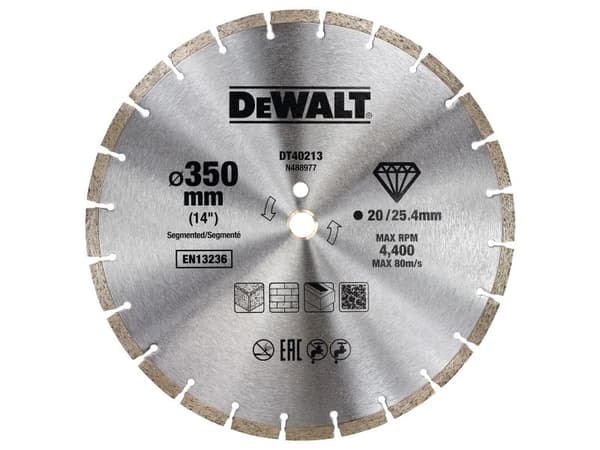 DEWALT 350x25.4mm SEGMENTAL DIAMANTMÅL