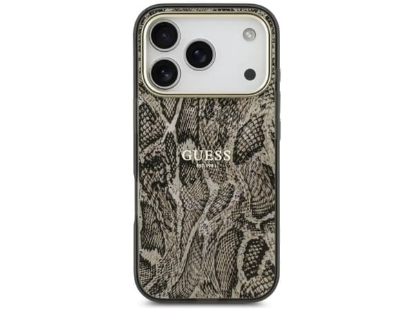 Guess Python Pattern MagSafe Case for iPhone 17 Pro - Brown