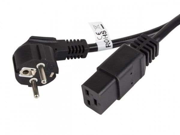 Strømledning (server) CEE 7/7 IEC 320 C19 16A 1,8m vinklet støpsel VDE Lanberg