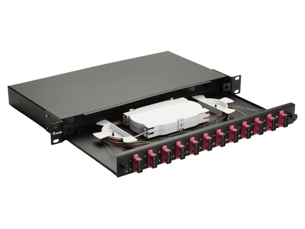 Equip 337304, SC, OM4, rackmontering, 1U, svart, stål
