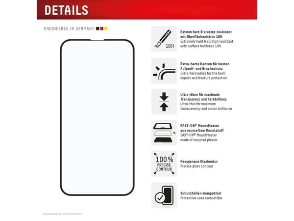 DISPLEX Premium Glass MountMaster til Apple iPhone 16e / 17e (02283)