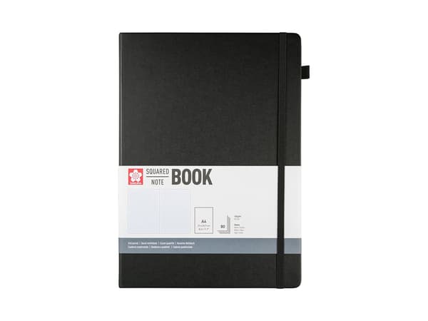Sakura Squared Hard Cover Notebook A4 Black