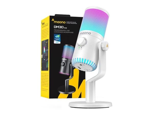 Maono DM30RGB gamingmikrofon (hvit)