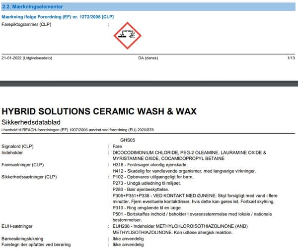 Turtle Wax Hybrid Solutions Ceramic Wash & Wax - 1420 ml.