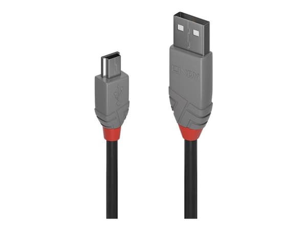 Lindy 36725, 5 m, USB A, Mini-USB B, USB 2.0, 0,48 Gbit/s, Musta