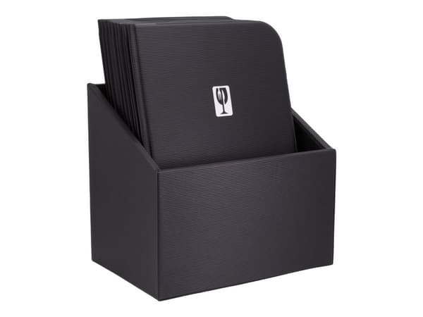 Securit® A4 ESSENTIAL box med 10 menyhöljen, svart