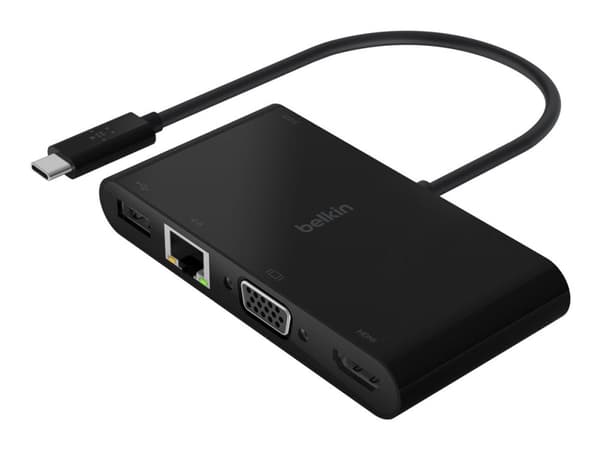 Belkin - Multimedie- og ladeadapter - USB-C - VGA, HDMI - 1GbE