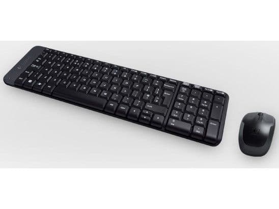 Logitech MK220, Langaton, USB, Musta, Sisältää hiiren