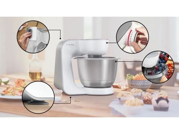 Bosch Serie 4 MUM58200 - Köksmaskin - 1000 W - silver/vit