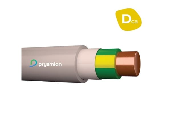 Prysmian installationskabel halogenfri 1G6 mm² ljusgrå 300/500V ring 100 m
