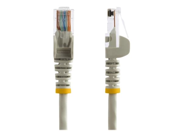 StarTech.com 1m Gray Cat5e / Cat 5 Snagless Patch Cable - Patchkabel - RJ-45 (han) til RJ-45 (han) - 1 m - UTP - CAT 5e - formet, knastfri - grå