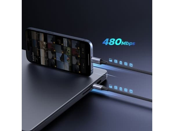 Ugreen USB-kaapeli 2in1 USB-C - 2xUSB-C PD 140W 2m - musta - musta