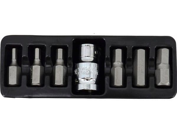 AWTOOLS unbrako bits 7 deler 4–12 mm + adapter BLACK LINE