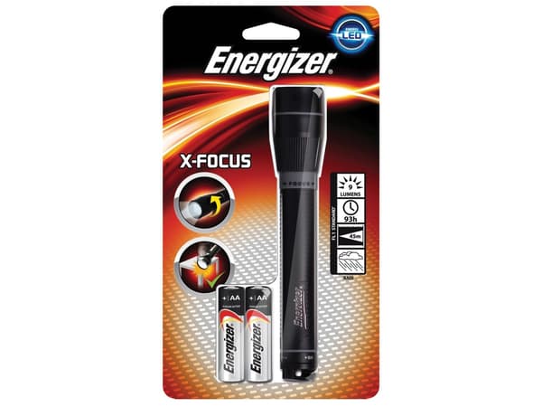 Ficklampa energizer x-focus led, 2 aa-batterier