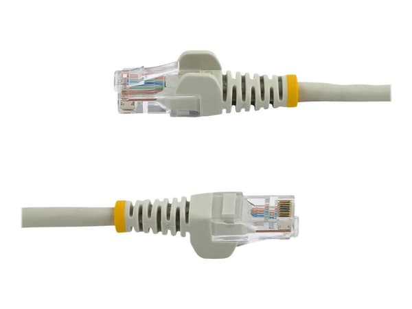 StarTech.com 1m Gray Cat5e / Cat 5 Snagless Patch Cable - Patchkabel - RJ-45 (han) til RJ-45 (han) - 1 m - UTP - CAT 5e - formet, knastfri - grå