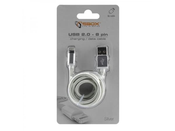 SBOX IPH7-S, Silver, USB A, Lightning, 1,5 m, Hanstik, Hanstik