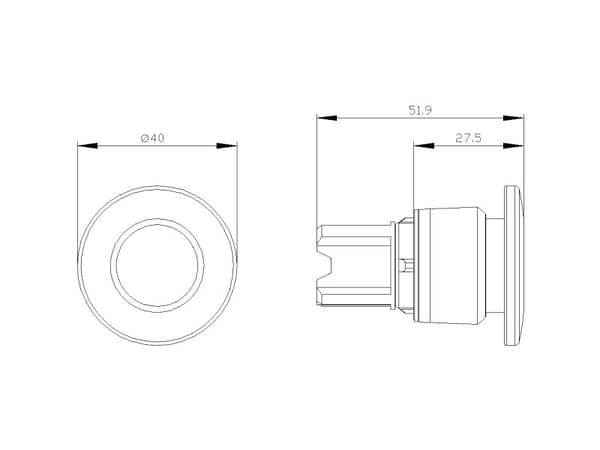 Siemens 3SU10001BA200AA0, Pull-release, 27 g, 60 mm, 40 mm, 40 mm