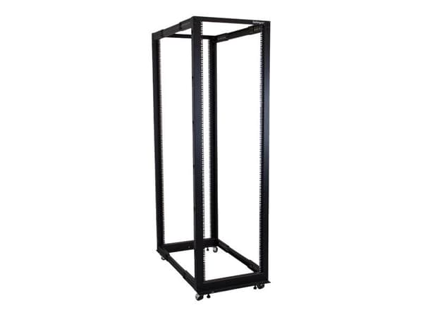 Startech 42U 19" Open Frame Server Rack, 4 Post Adjustable Depth 23-41" Mobile, Free Standing Rolling Network/Computer Equipment Data Rack, Dell Po...