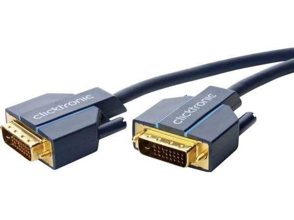 ClickTronic 3m DVI-D Connection, 3 m, DVI-D, DVI-D, Blå, Gull, 7,92 Gbit/s