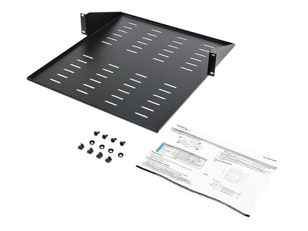 StarTech.com CABSHF2POSTV2, Kehikon hylly, Musta, Terästä, 34 kg, 2U, EIA/ECA-310-E