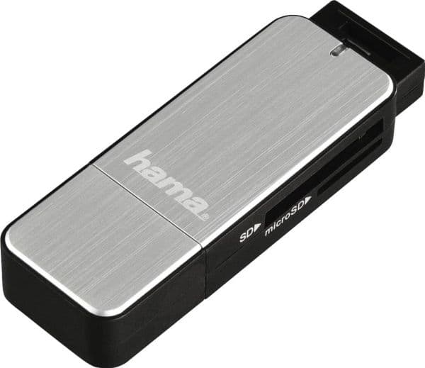 Hama 123900 Extern kortläsare USB 3.2 Gen 1 (USB 3.0 Silver)