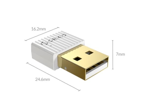 ORICO BTA-508, Trådløs, USB, Bluetooth, 5 Mbit/s, Hvit