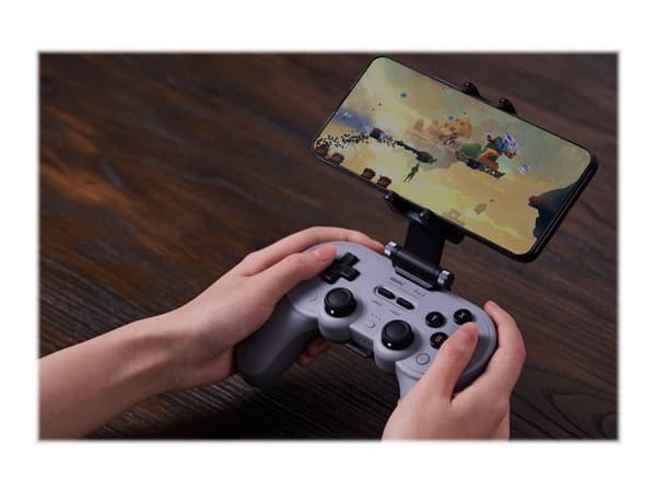 8Bitdo Pro 2 - Hall Effect Joystick - peliohjain - langaton - Bluetooth - harmaa - PC:lle, Nintendo Switch, Raspberry Pi, Steam