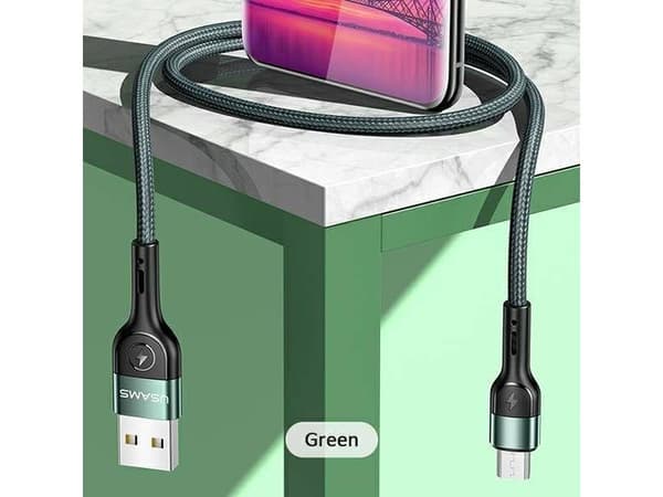 USAMS USB-A til microUSB-kabel 1 m grønn (112226)