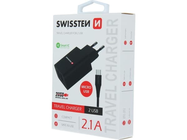 Swissten adapter 2x USB-A 2,1 A (22052000)