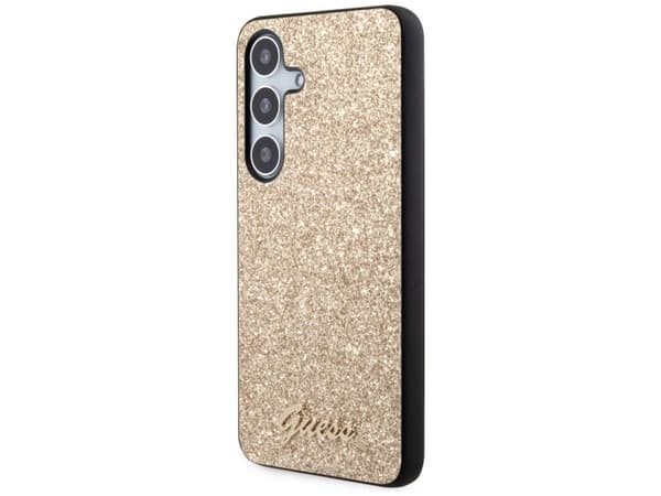 Guess Glitter Script-etuiet for Samsung Galaxy S24 - gull
