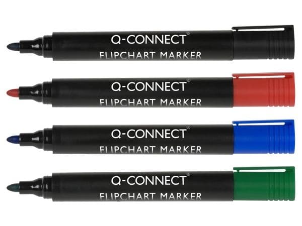 Q-CONNECT Flipchart-markør, rund, svart