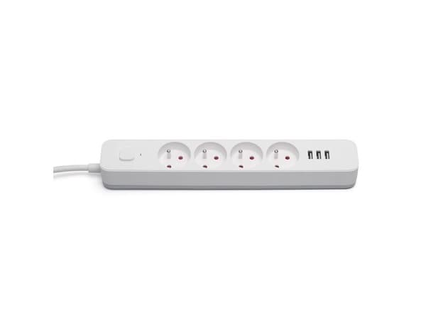 Savio LZ-124, 4 AC-utgångar, Typ E, 1,5 m, Vit, Vit, 3680 W