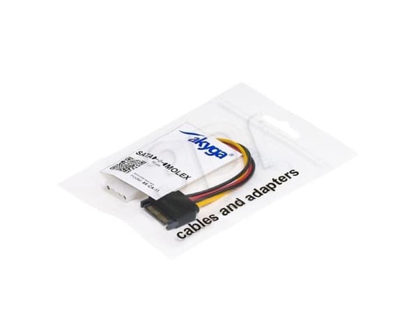 Akyga AK-CA-11 - Strømadapter - 4-pin intern strøm (hunn) til SATA-strøm (hann) - 15 cm