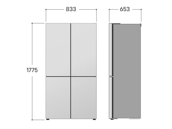 LG GMM41MSBEM Multi-Door Side-by-Side sølv