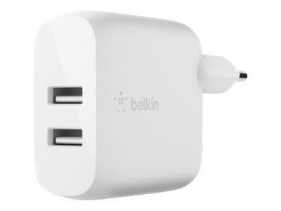 Belkin BoostCharge - Strömadapter - 24 Watt - QC 3.0 - 2 utdatakontakter (USB) - vit