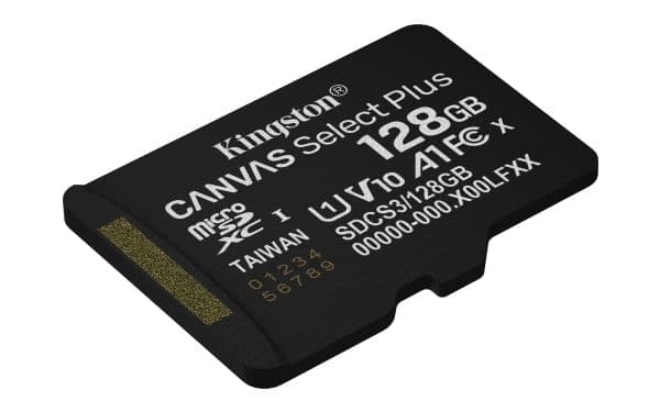Kingston Canvas Select Plus - Flashminnekort (microSDXC til SD-adapter inkludert) - 128 GB - A1 / Video Class V10 / UHS-I U1 / Class10 - microSDXC ...