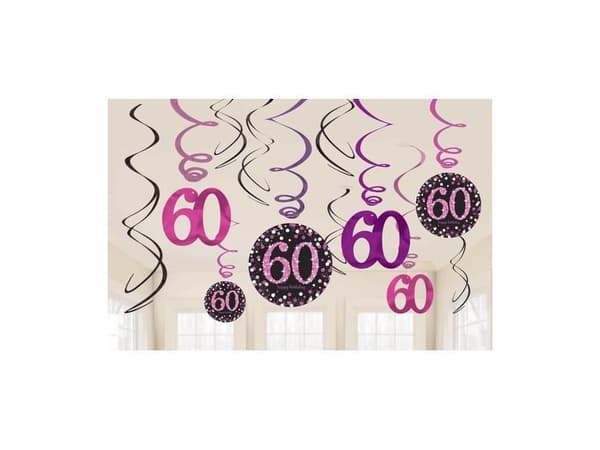 Loftspiraler 60 år Pink Sparkling