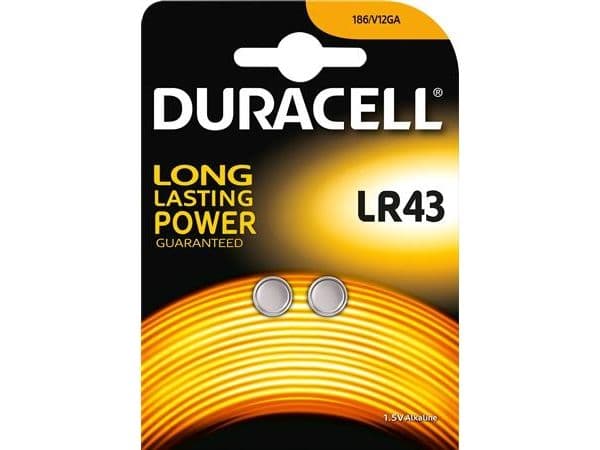 Duracell LR43 - Batteri 2 x - Alkalisk